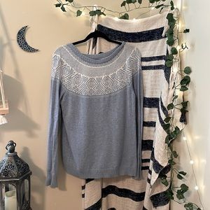 Patterned Scoop-Neck Sweater